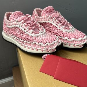 Valentino Garavani Crochet Knotted Macrame Fashion Sneakers